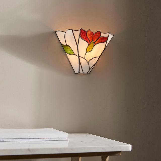 Endon Lighting - 63964 - Endon Tiffany Lighting 63964 Indoor Wall Light Botanica Range 40W E14 golf Dimmable