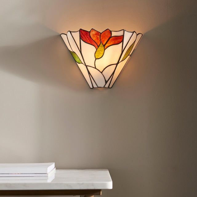 Endon Lighting - 63964 - Endon Tiffany Lighting 63964 Indoor Wall Light Botanica Range 40W E14 golf Dimmable