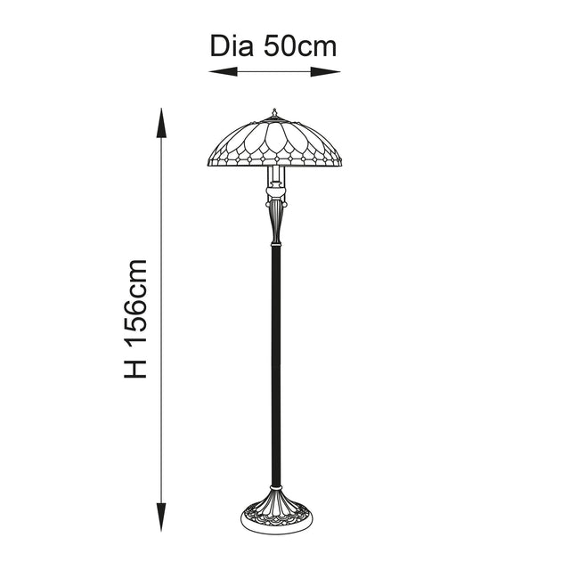 Endon Lighting - 63972 - Endon Tiffany Lighting 63972 Indoor Floor Light Brooklyn Range 2 x 60W E27 GLS Non-dimmable