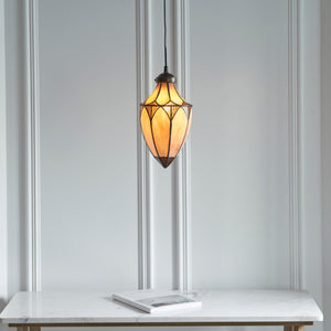 Endon Lighting - 63975 - Endon Tiffany Lighting 63975 Indoor Pendant Light Brooklyn Range 40W E14 candle Dimmable