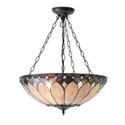 Endon Lighting - 63976 - Endon Tiffany Lighting 63976 Indoor Pendant Light Brooklyn Range 3 x 60W E27 GLS Dimmable