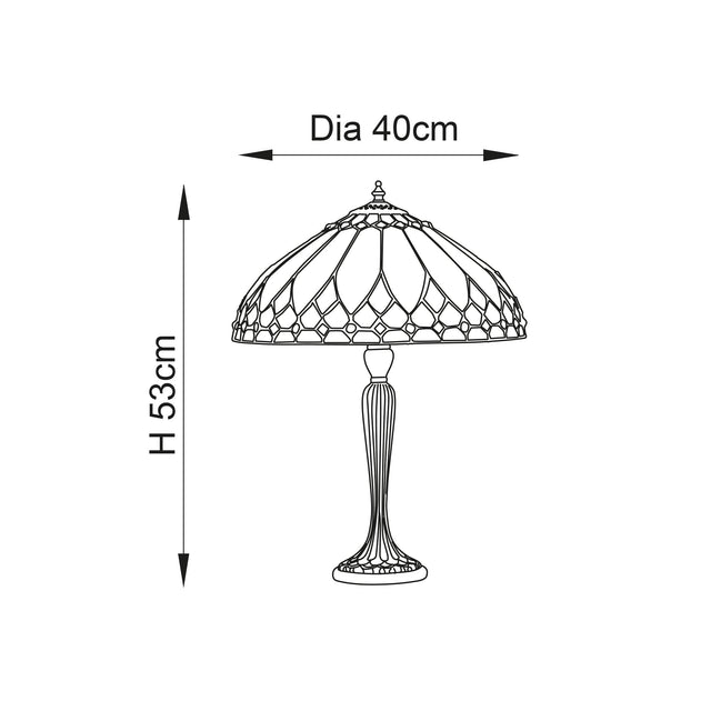 Endon Lighting - 63982 - Endon Tiffany Lighting 63982 Indoor Table Light Brooklyn Range 60W E27 GLS Non-dimmable