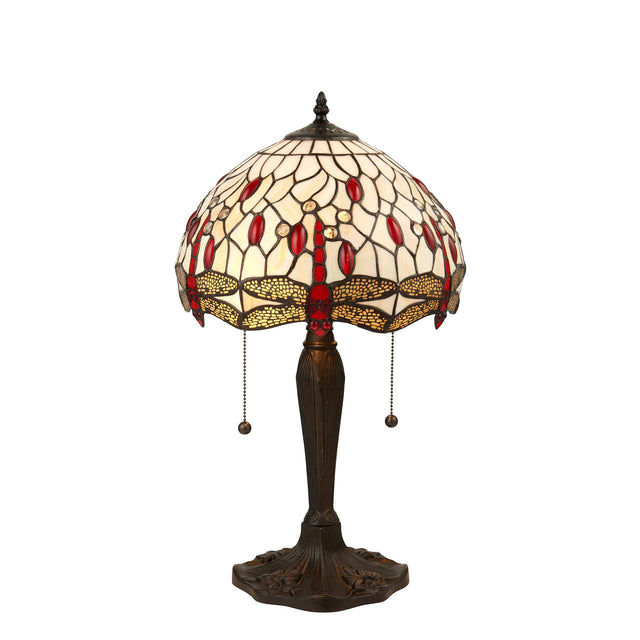 Endon Lighting - 64086 - Endon Tiffany Lighting 64086 Indoor Table Light Dragonfly beige Range 2 x 60W E27 GLS Non-dimmable