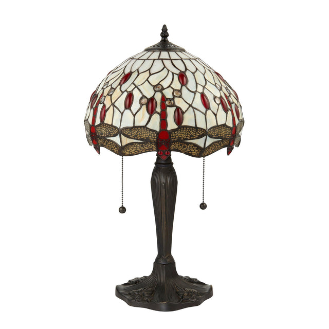 Endon Lighting - 64086 - Endon Tiffany Lighting 64086 Indoor Table Light Dragonfly beige Range 2 x 60W E27 GLS Non-dimmable