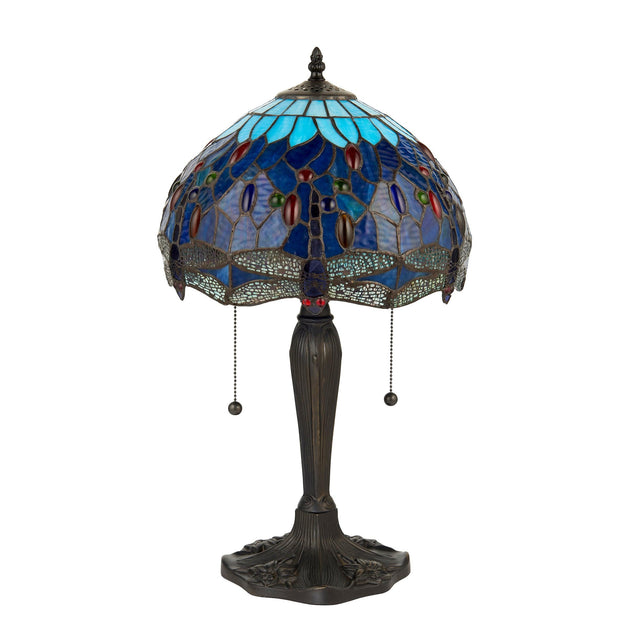 Endon Lighting - 64090 - Endon Tiffany Lighting 64090 Indoor Table Light Dragonfly blue Range 2 x 60W E27 GLS Non-dimmable