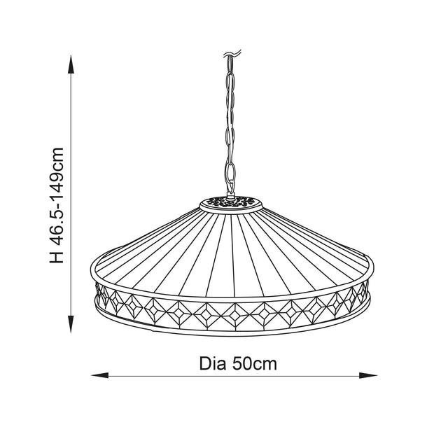 Endon Lighting - 64147 - Endon Tiffany Lighting 64147 Indoor Pendant Light Fargo Range 60W E27 GLS Dimmable