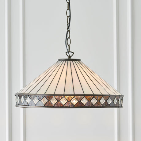 Endon Lighting - 64147 - Endon Tiffany Lighting 64147 Indoor Pendant Light Fargo Range 60W E27 GLS Dimmable