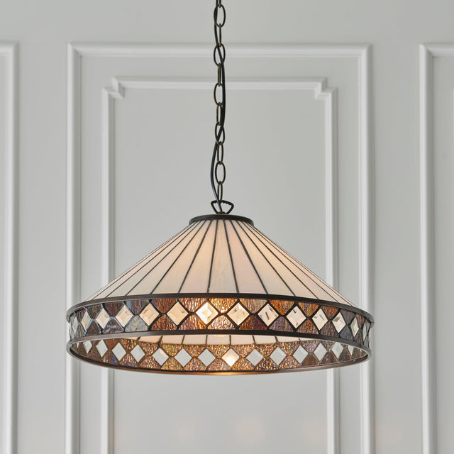 Endon Lighting - 64147 - Endon Tiffany Lighting 64147 Indoor Pendant Light Fargo Range 60W E27 GLS Dimmable