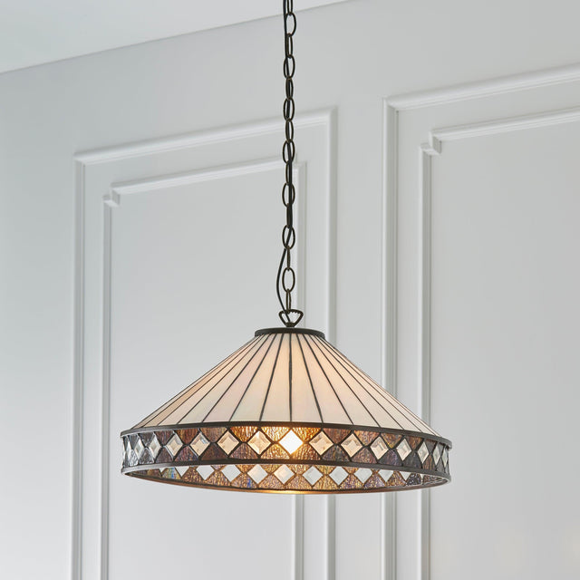 Endon Lighting - 64147 - Endon Tiffany Lighting 64147 Indoor Pendant Light Fargo Range 60W E27 GLS Dimmable