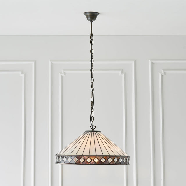 Endon Lighting - 64147 - Endon Tiffany Lighting 64147 Indoor Pendant Light Fargo Range 60W E27 GLS Dimmable