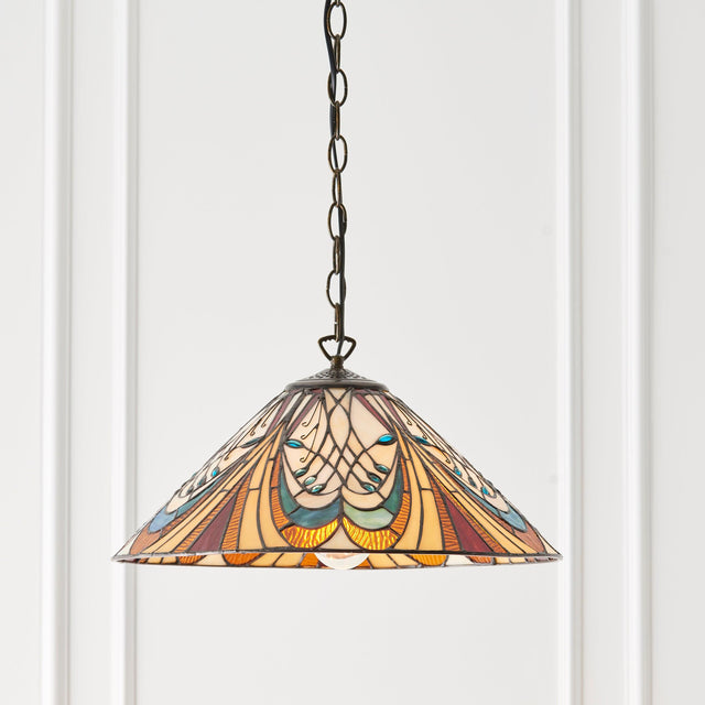 Endon Lighting - 64162 - Endon Tiffany Lighting 64162 Indoor Pendant Light Hector Range 60W E27 GLS Dimmable