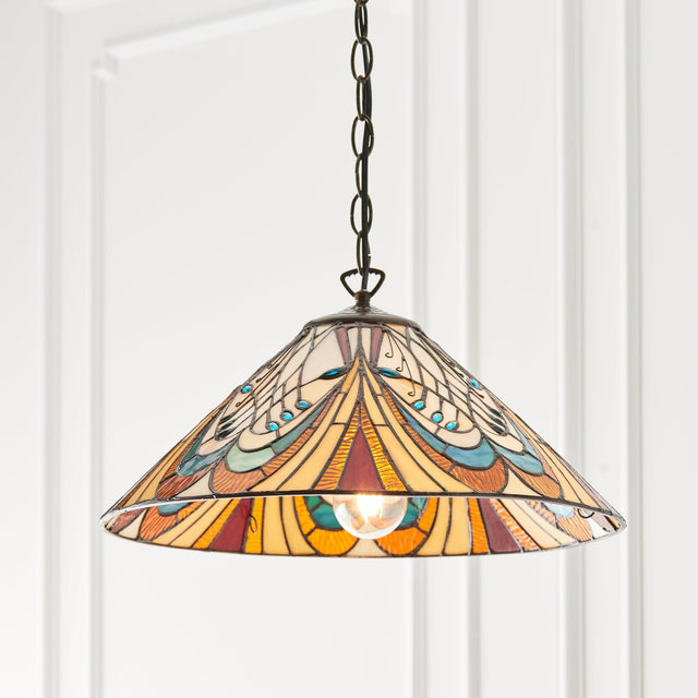 Endon Lighting - 64162 - Endon Tiffany Lighting 64162 Indoor Pendant Light Hector Range 60W E27 GLS Dimmable