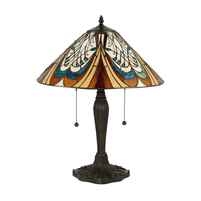 Endon Lighting - 64163 - Endon Tiffany Lighting 64163 Indoor Table Light Hector Range 2 x 60W E27 GLS Non-dimmable