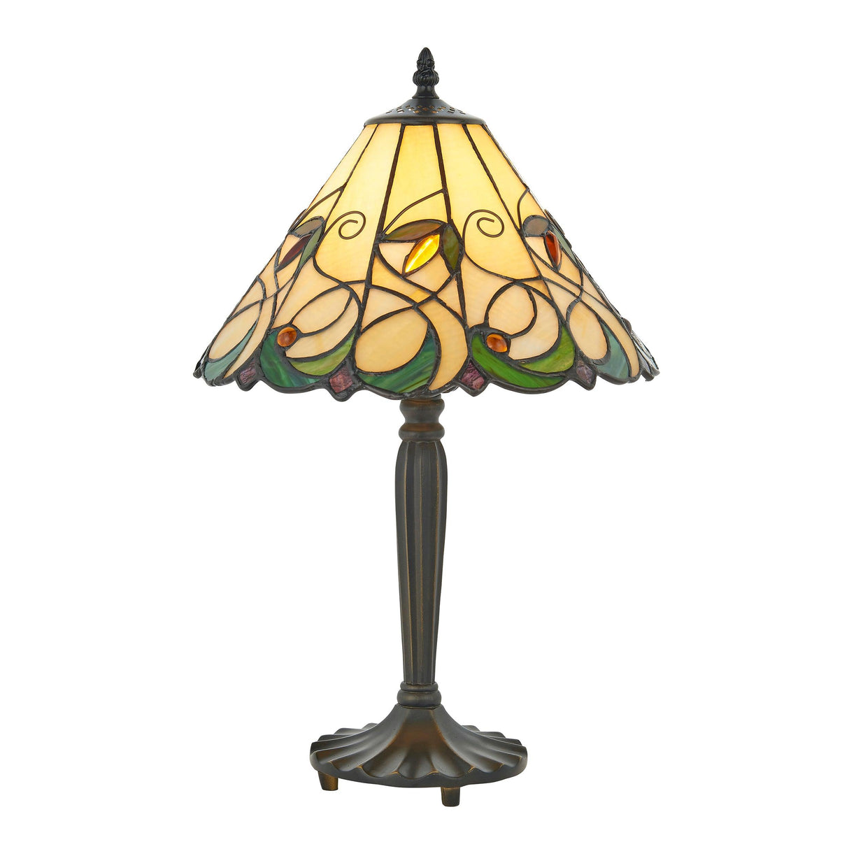 Endon Lighting - 64195 - Endon Tiffany Lighting 64195 Indoor Table Light Jamelia Range 60W E27 GLS Non-dimmable