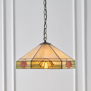 Endon Lighting - 64285 - Endon Tiffany Lighting 64285 Indoor Pendant Light Nevada Range 60W E27 GLS Dimmable