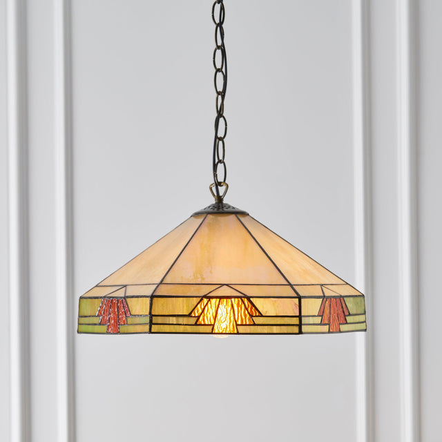 Endon Lighting - 64285 - Endon Tiffany Lighting 64285 Indoor Pendant Light Nevada Range 60W E27 GLS Dimmable