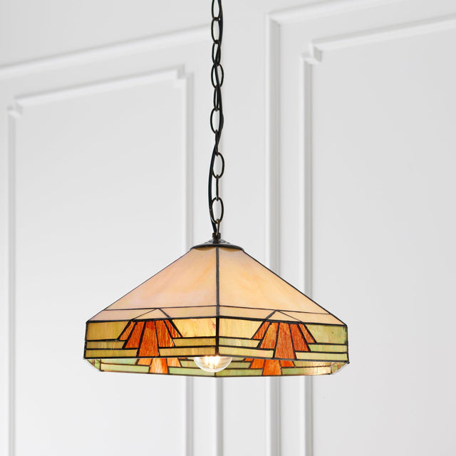 Endon Lighting - 64285 - Endon Tiffany Lighting 64285 Indoor Pendant Light Nevada Range 60W E27 GLS Dimmable