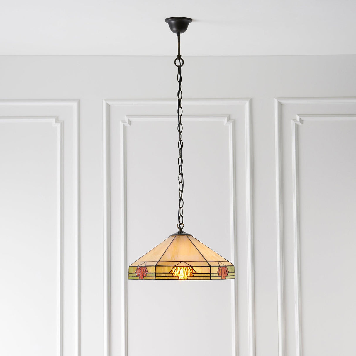 Endon Lighting - 64285 - Endon Tiffany Lighting 64285 Indoor Pendant Light Nevada Range 60W E27 GLS Dimmable