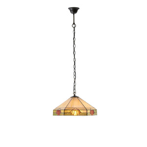 Endon Lighting - 64285 - Endon Tiffany Lighting 64285 Indoor Pendant Light Nevada Range 60W E27 GLS Dimmable