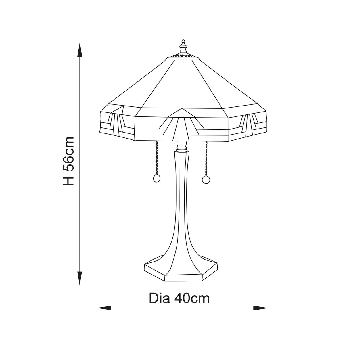 Endon Lighting - 64286 - Endon Tiffany Lighting 64286 Indoor Table Light Nevada Range 2 x 60W E27 GLS Non-dimmable