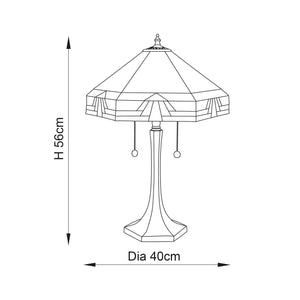 Endon Lighting - 64286 - Endon Tiffany Lighting 64286 Indoor Table Light Nevada Range 2 x 60W E27 GLS Non-dimmable