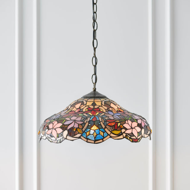 Endon Lighting - 64325 - Endon Tiffany Lighting 64325 Indoor Pendant Light Sullivan Range 60W E27 GLS Dimmable