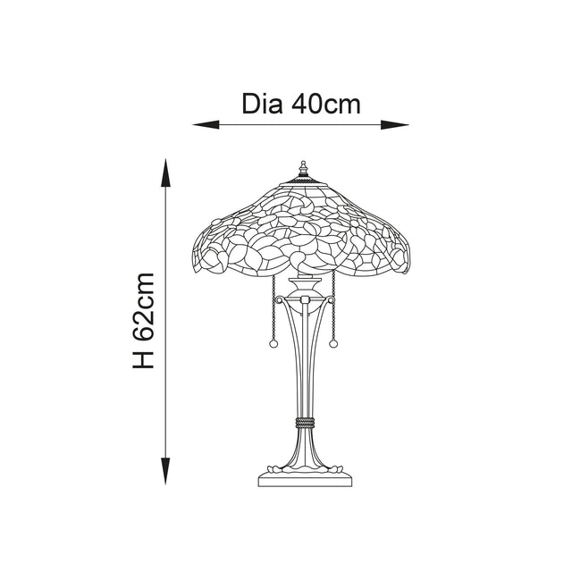 Endon Lighting - 64326 - Endon Tiffany Lighting 64326 Indoor Table Light Sullivan Range 2 x 60W E27 GLS Non-dimmable