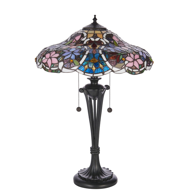 Endon Lighting - 64326 - Endon Tiffany Lighting 64326 Indoor Table Light Sullivan Range 2 x 60W E27 GLS Non-dimmable