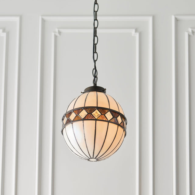 Endon Lighting - 67044 - Endon Tiffany Lighting 67044 Indoor Pendant Light Fargo Range 40W E14 golf Dimmable