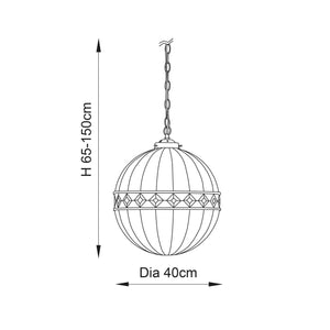 Endon Lighting - 67045 - Endon Tiffany Lighting 67045 Indoor Pendant Light Fargo Range 60W E27 GLS Dimmable