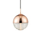 Endon Lighting - 68956 - Endon Lighting 68956 Paloma Indoor Pendant Light Copper & clear ribbed glass Dimmable