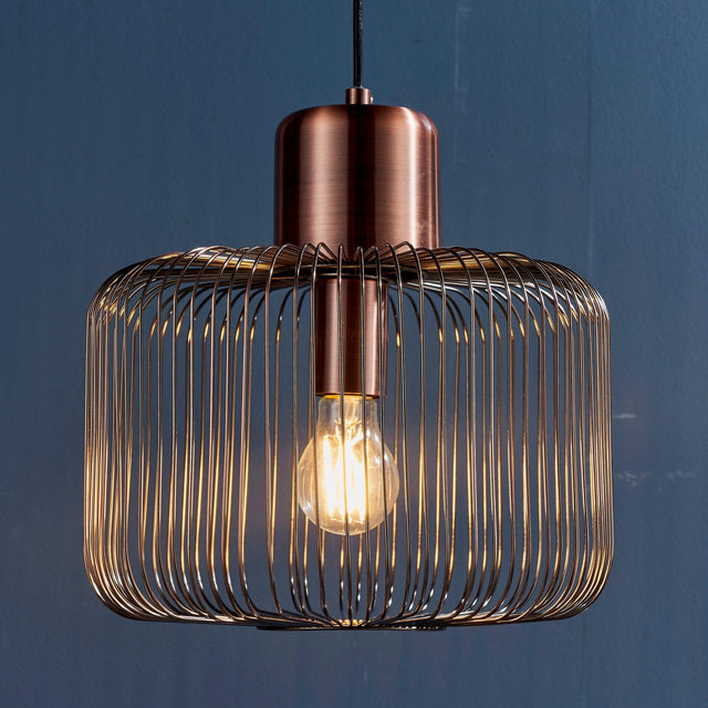 Endon Lighting - 68986 - Endon Lighting 68986 Nicola Indoor Pendant Light Antique copper plate Dimmable