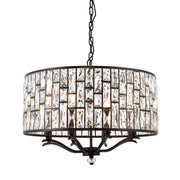 Endon Lighting - 69391 - Endon Lighting 69391 Belle Indoor Pendant Light Dark bronze paint & clear crystal Dimmable