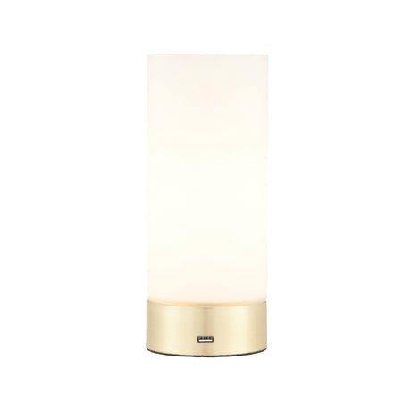 Endon Lighting - 69520 - Endon Lighting 69520 Dara Indoor Table Lamps Brushed brass plate & opal glass Dimmer included