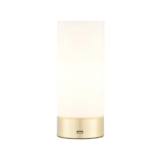 Endon Lighting - 69520 - Endon Lighting 69520 Dara Indoor Table Lamps Brushed brass plate & opal glass Dimmer included