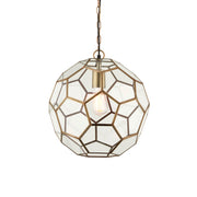 Endon Lighting - 69784 - Endon Lighting 69784 Miele Indoor Pendant Light Antique brass plate & clear glass Dimmable