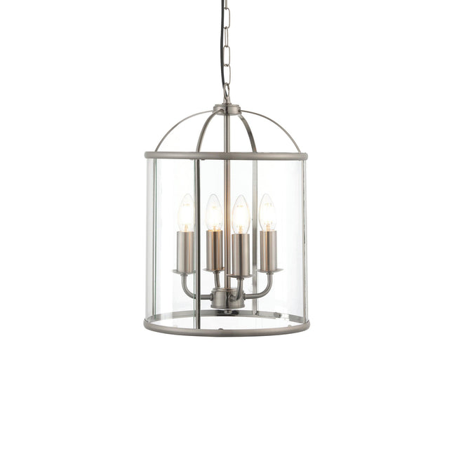 Endon Lighting - 70324 - Endon Lighting 70324 Lambeth Indoor Pendant Light Satin nickel plate & clear glass Dimmable