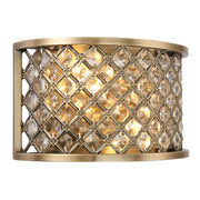 Endon Lighting - 70559 - Endon Lighting 70559 Hudson Indoor Wall Light Antique brass plate & clear crystal Dimmable