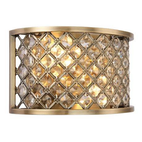 Endon Lighting - 70559 - Endon Lighting 70559 Hudson Indoor Wall Light Antique brass plate & clear crystal Dimmable