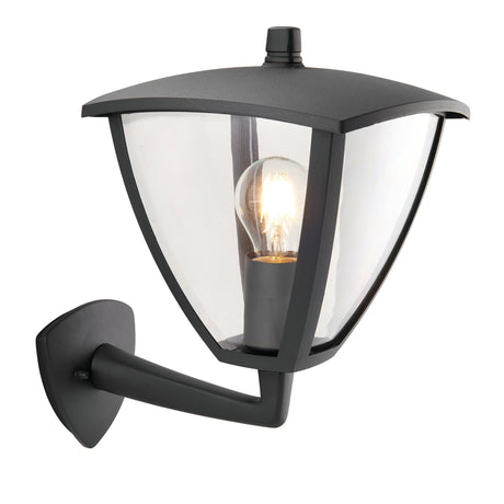 Endon Lighting - 70695 - Endon Lighting 70695 Seraph Outdoor Wall Light Textured grey paint & clear pc Dimmable