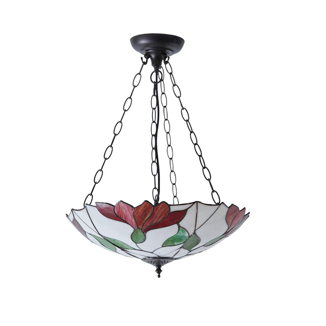 Endon Lighting - 70946 - Endon Tiffany Lighting 70946 Indoor Pendant Light Botanica Range 3 x 60W E27 GLS Dimmable