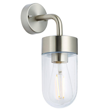 Endon Lighting - 71184 - Endon Lighting 71184 North Outdoor Wall Light Brushed stainless steel & clear glass Dimmable