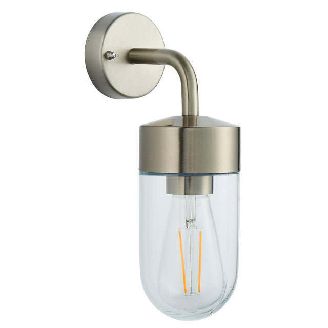 Endon Lighting - 71184 - Endon Lighting 71184 North Outdoor Wall Light Brushed stainless steel & clear glass Dimmable