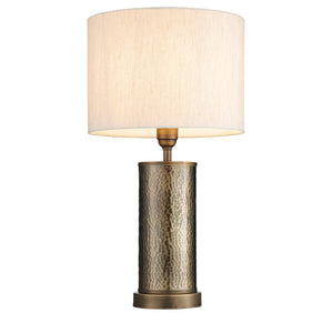 Endon Lighting - 71591 - Endon Lighting 71591 Indara Indoor Table Lamps Hammered bronze plate & natural linen mix fabric Non-dimmable