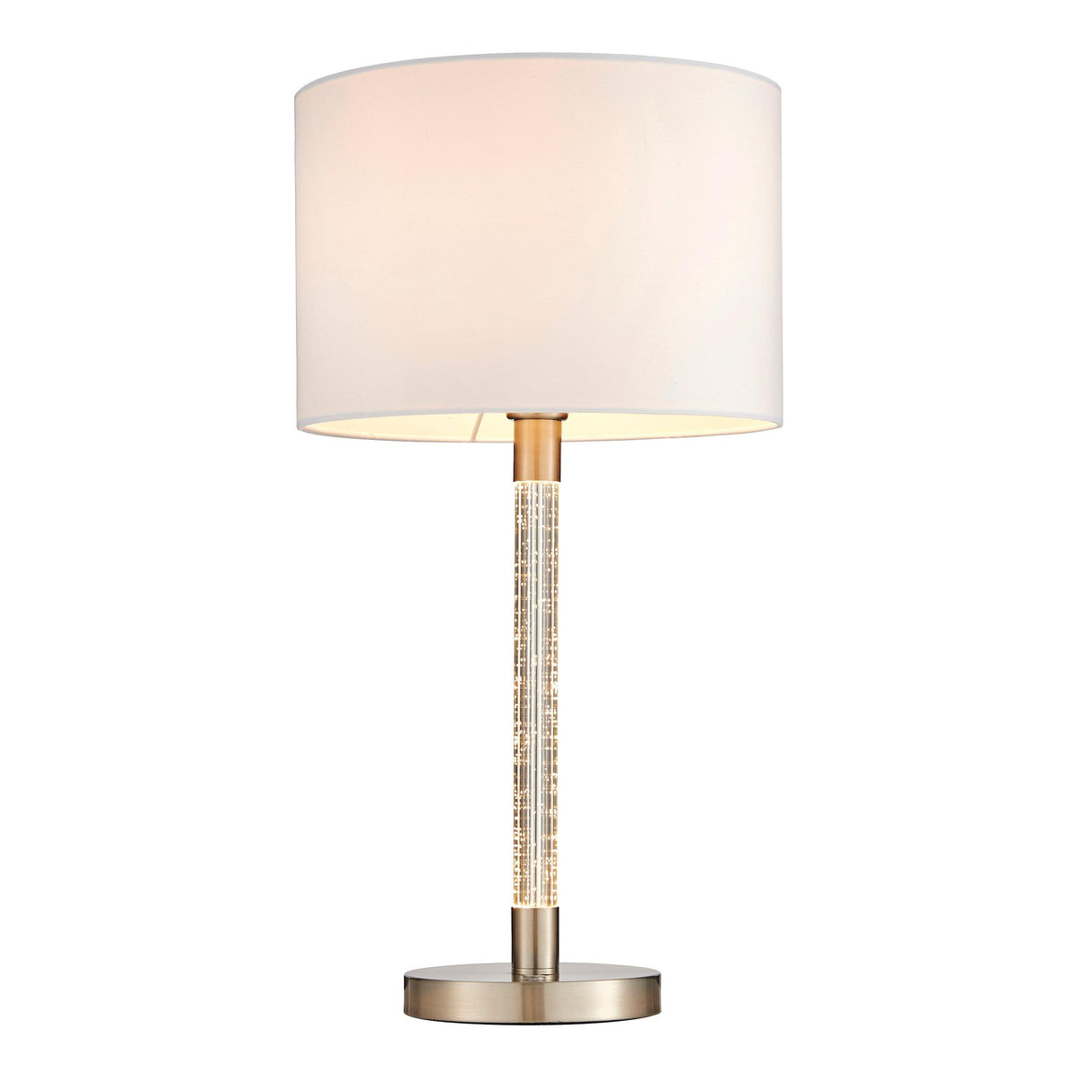 Endon Lighting - 71621 - Endon Lighting 71621 Andromeda Indoor Table Lamps Satin chrome plate & vintage white fabric Dimmer included