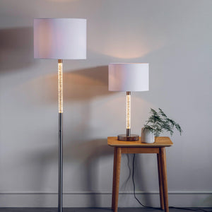 Endon Lighting - 71621 - Endon Lighting 71621 Andromeda Indoor Table Lamps Satin chrome plate & vintage white fabric Dimmer included