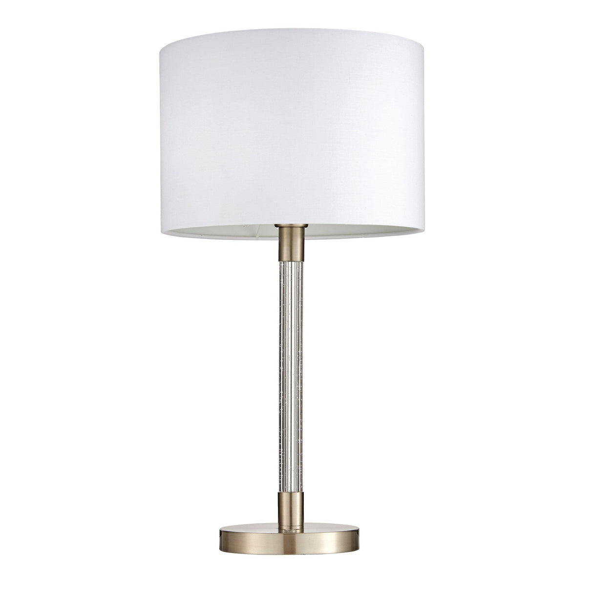 Endon Lighting - 71621 - Endon Lighting 71621 Andromeda Indoor Table Lamps Satin chrome plate & vintage white fabric Dimmer included