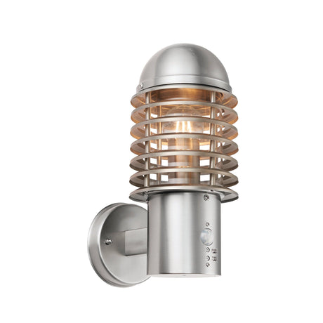 Endon Lighting - 72381 - Endon Lighting 72381 Louvre Outdoor Wall Light Brushed stainless steel & clear pc Non-dimmable