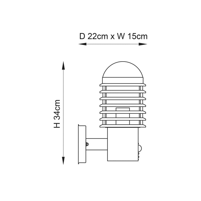 Endon Lighting - 72381 - Endon Lighting 72381 Louvre Outdoor Wall Light Brushed stainless steel & clear pc Non-dimmable