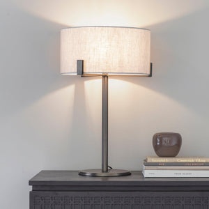 Endon Lighting - 72631 - Endon Lighting 72631 Hayfield Indoor Table Lamps Brushed bronze finish & natural linen Non-dimmable